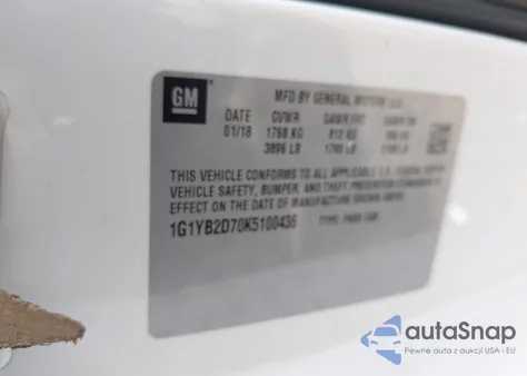 2019 Chevrolet Corvette Stingray z USA, uszkodzony, nr VIN 1G1YB2D70K5100436